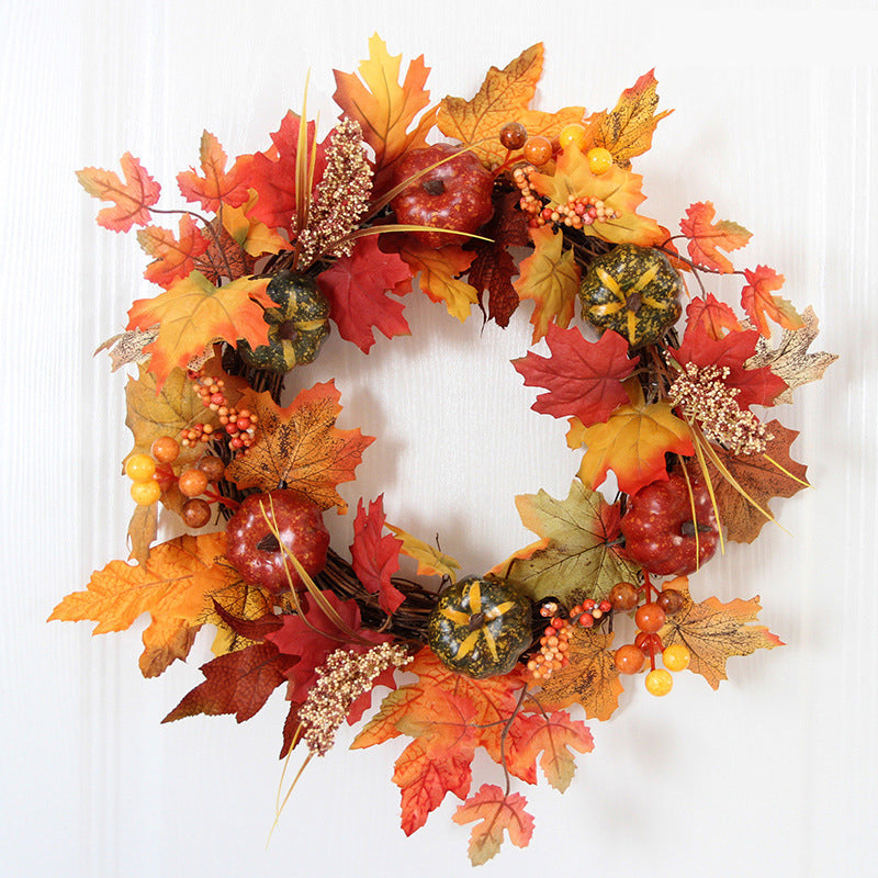 Fall Wreath with Maple Leaves