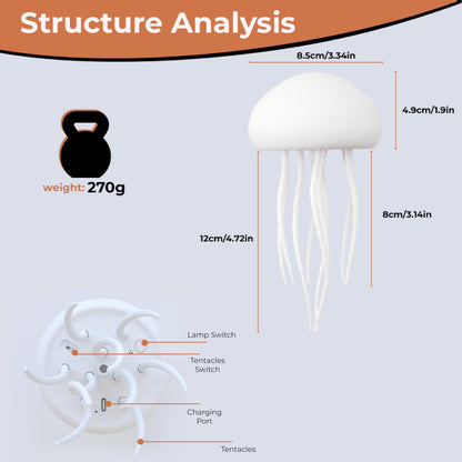 Full-Colour Gradient Jellyfish Ambient Light with Auto-Rotating Tentacles