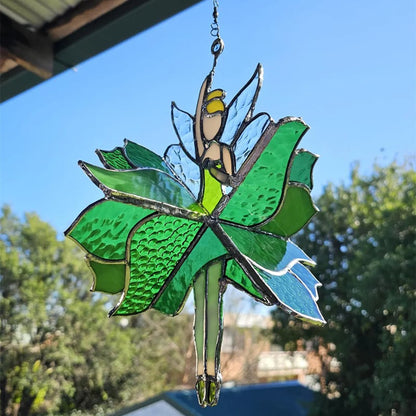 Handmade Dancing Lady Stained Glass Spinner