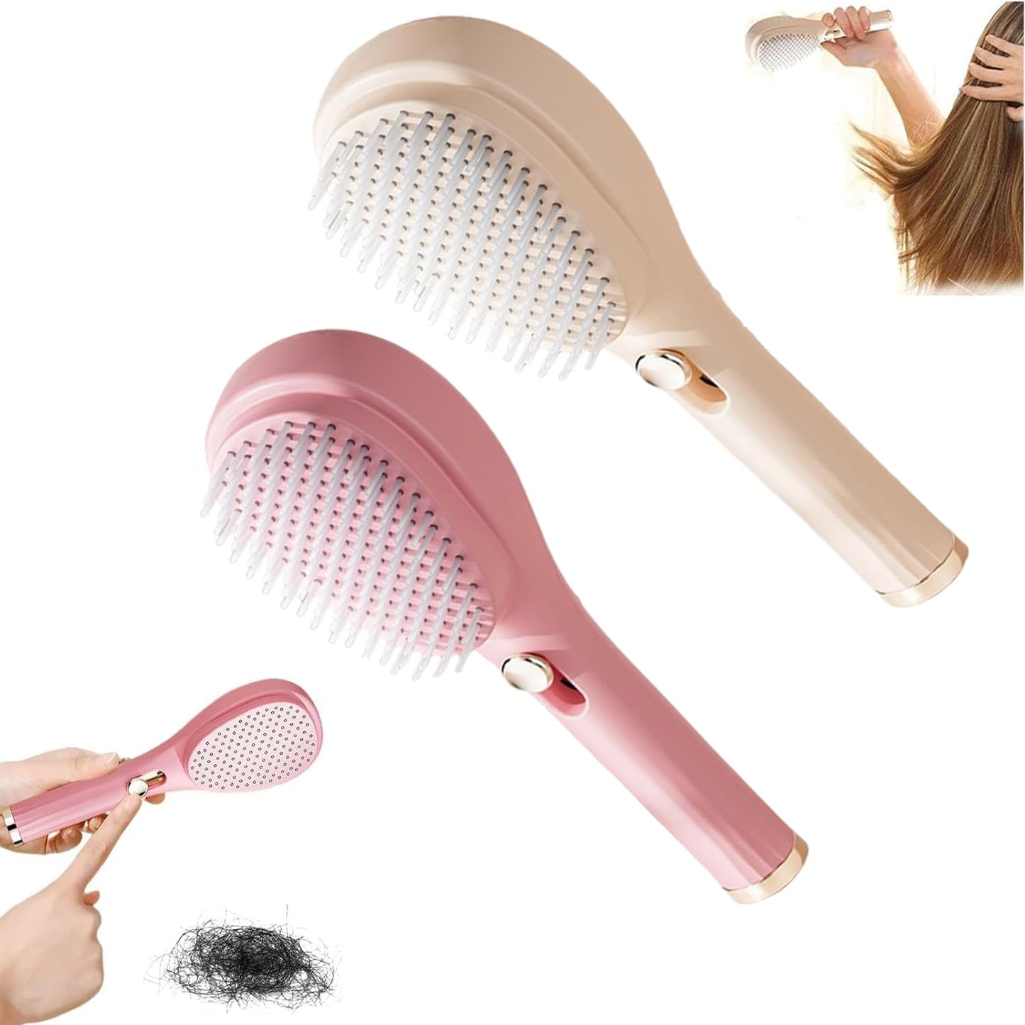 Retractable Self-Cleaning Anti-Static Scalp Massage Comb for all Hair Types