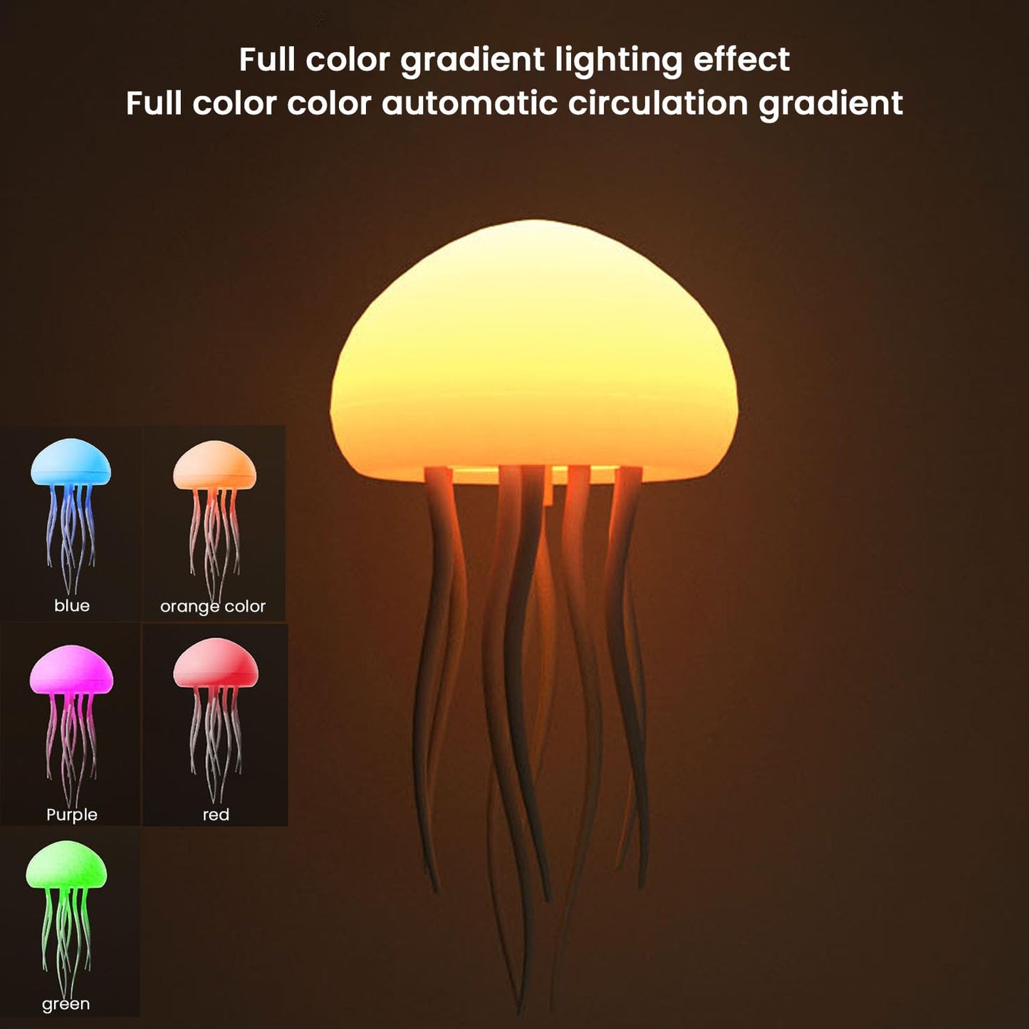 Full-Colour Gradient Jellyfish Ambient Light with Auto-Rotating Tentacles