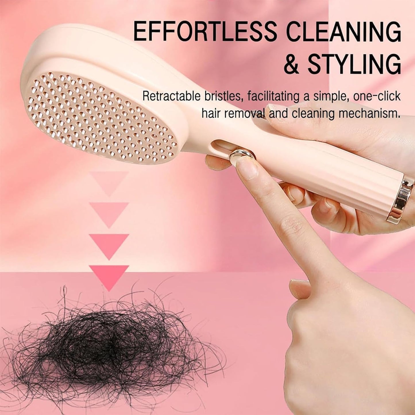 Retractable Self-Cleaning Anti-Static Scalp Massage Comb for all Hair Types