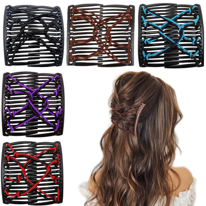 Stretch Double Comb Adjustable Elastic Hair Clip