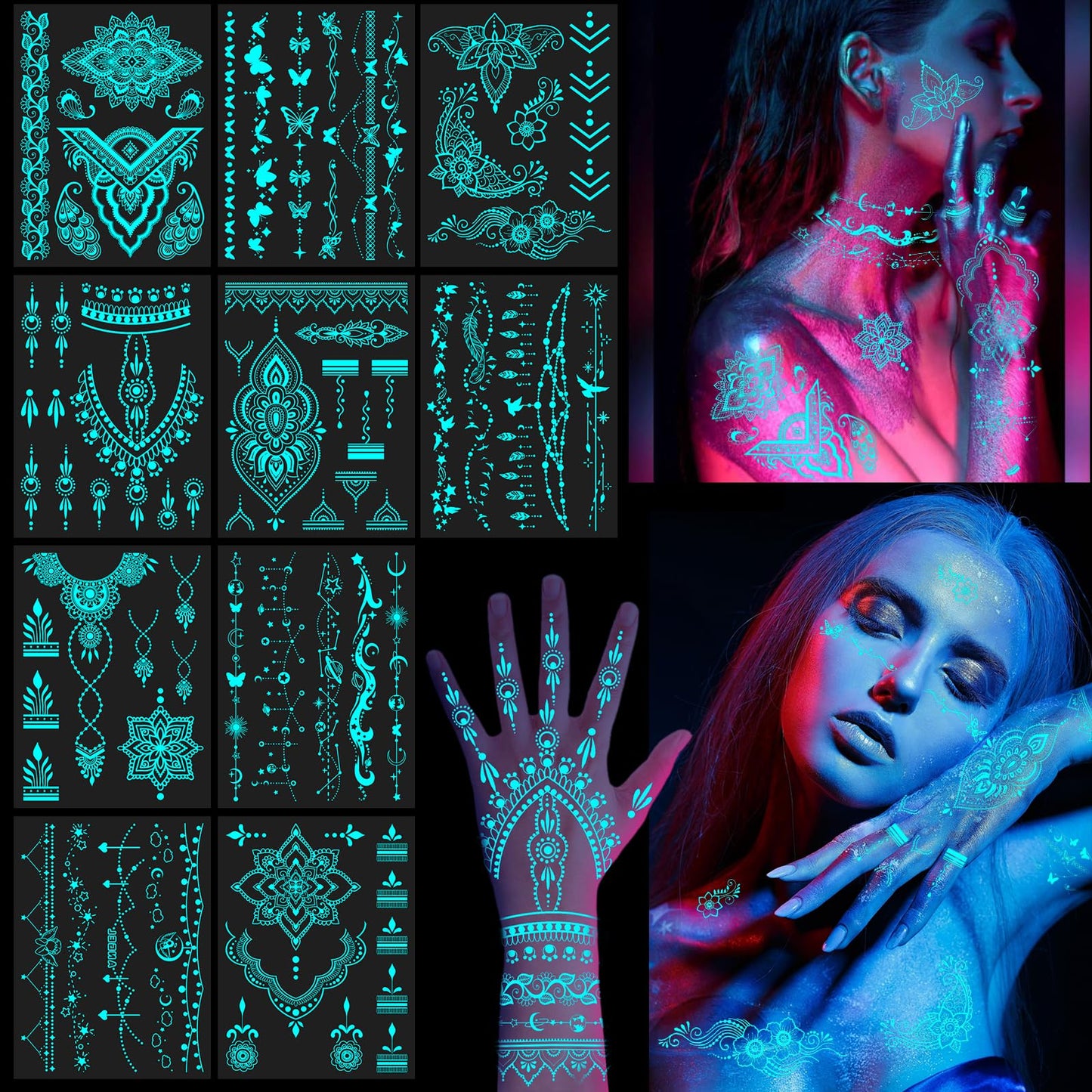 Fluorescent Waterproof Tattoo stickers