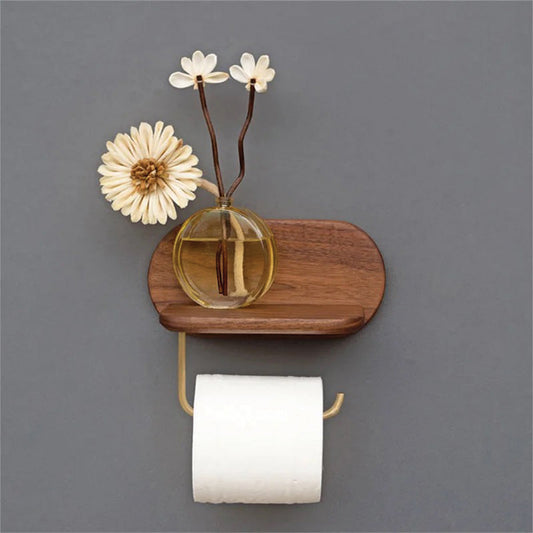 Solid Wood Toilet Paper Holder