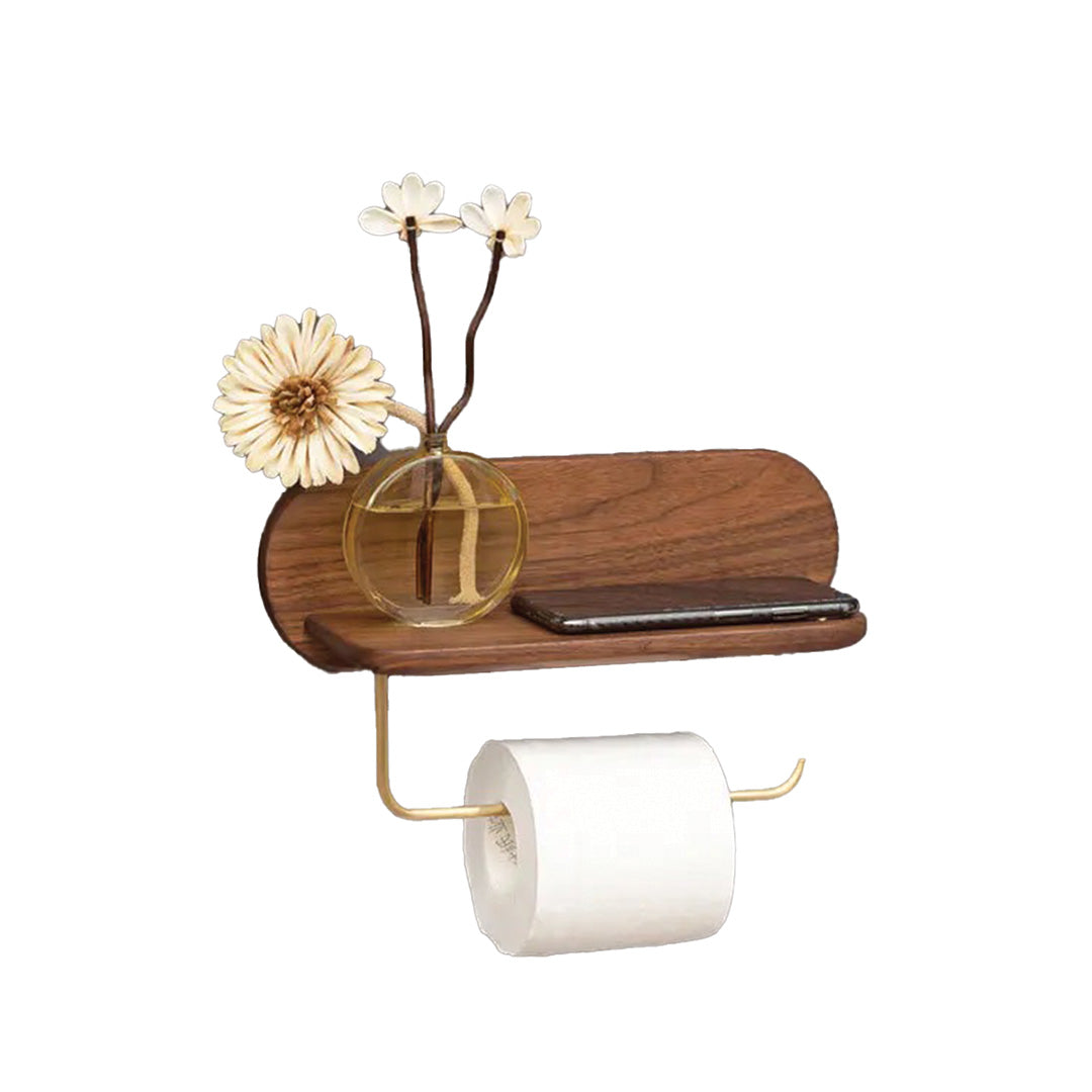 Solid Wood Toilet Paper Holder