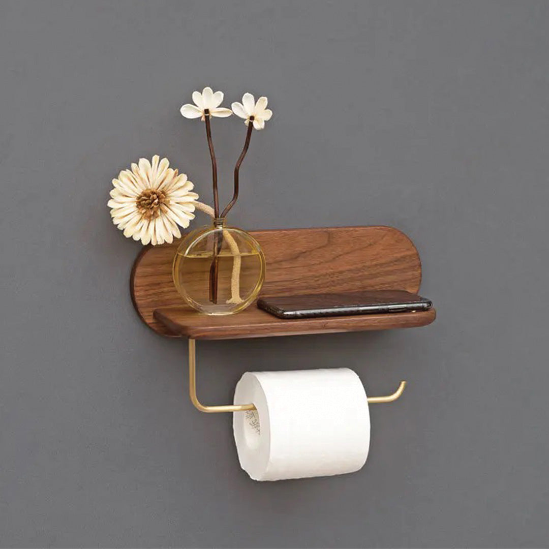 Solid Wood Toilet Paper Holder