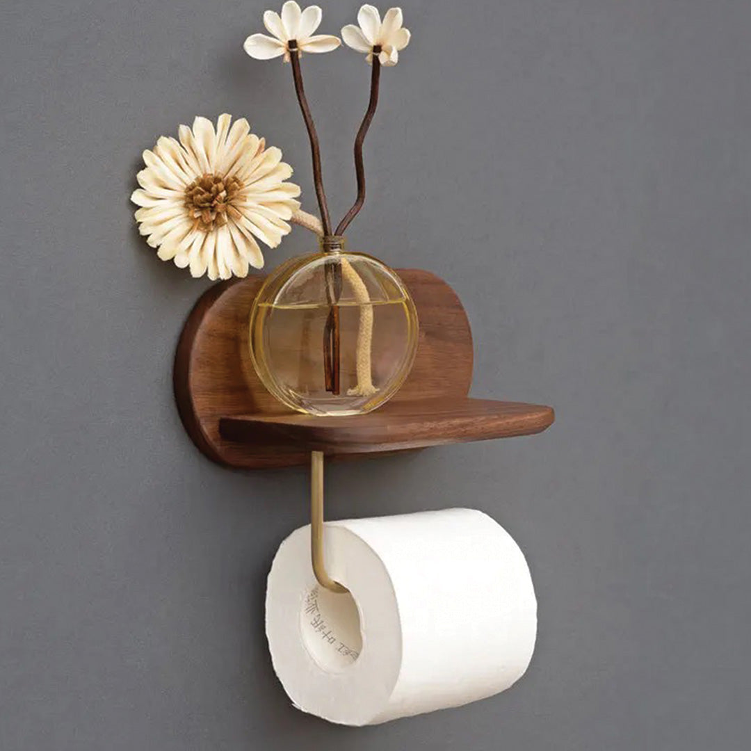 Solid Wood Toilet Paper Holder