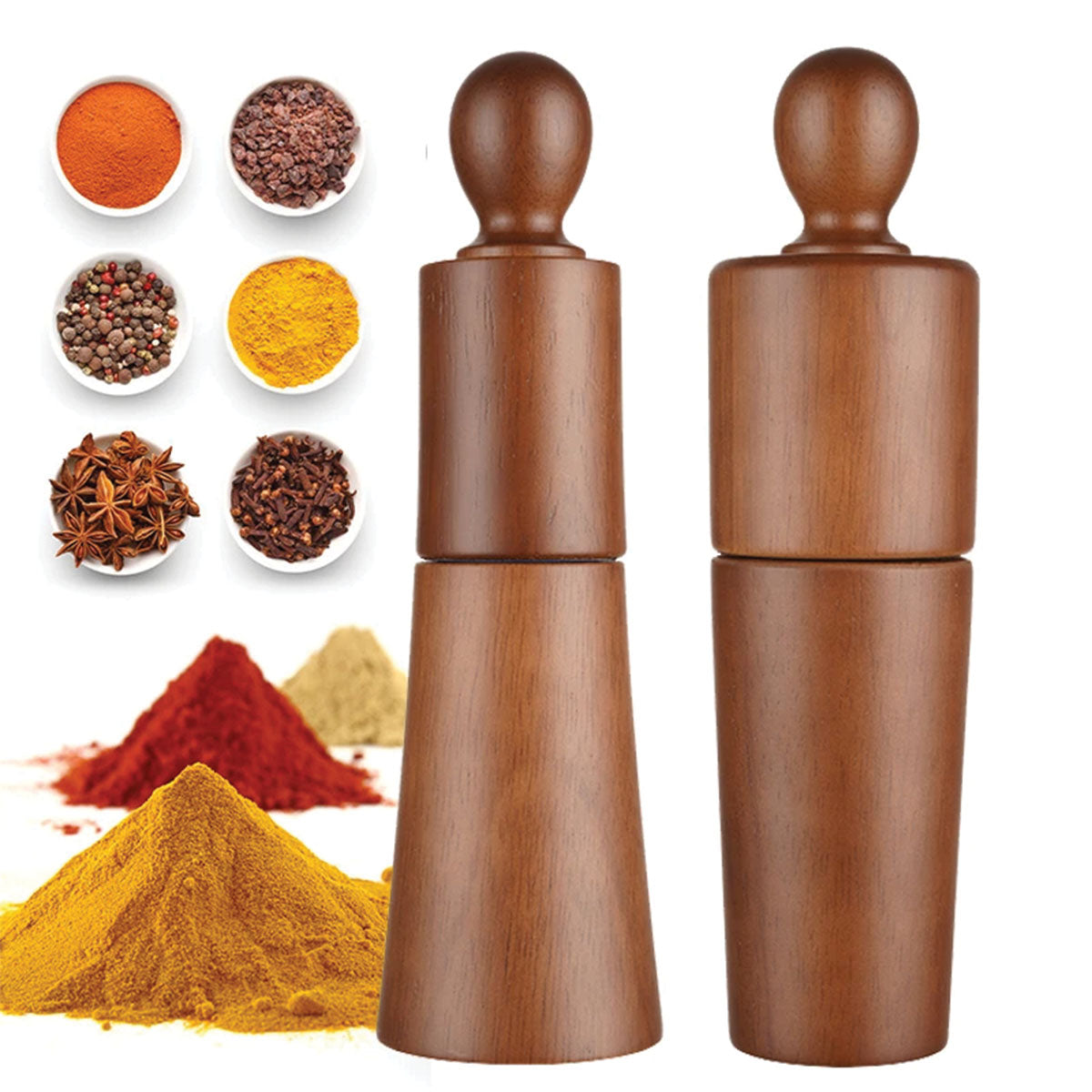 Duo Wood Spice Grinder Set