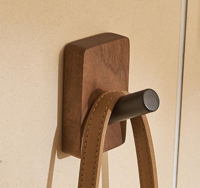 Self-adhesive Wood Hooks | Solid Wood, Walnut