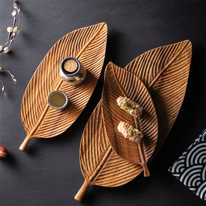 Dark Walnut Leaf Tray