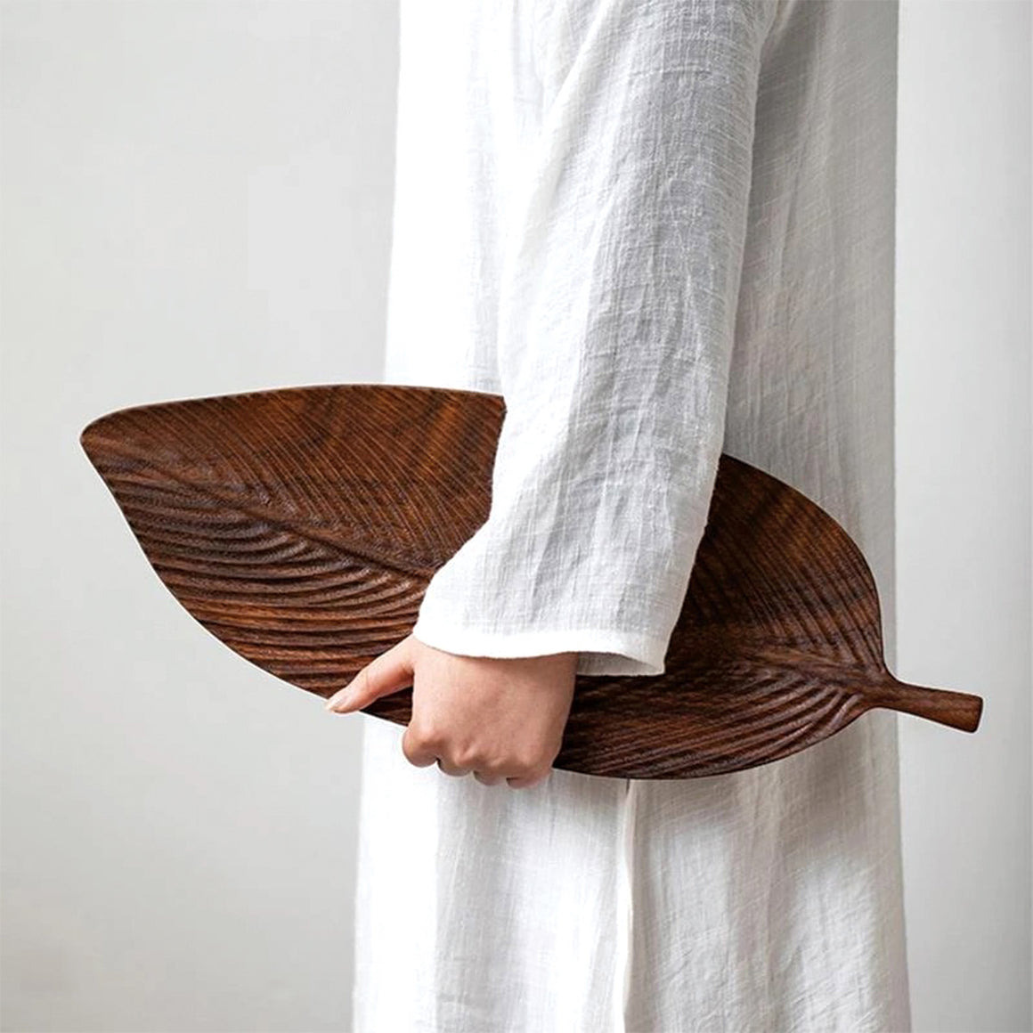 Dark Walnut Leaf Tray