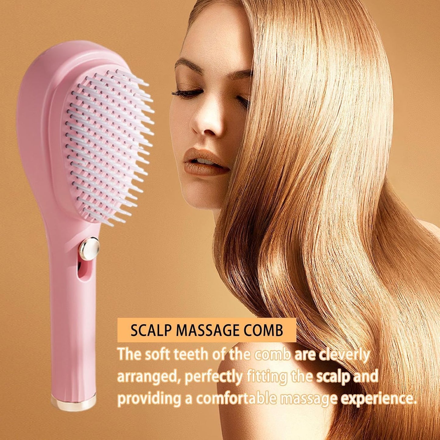 Retractable Self-Cleaning Anti-Static Scalp Massage Comb for all Hair Types