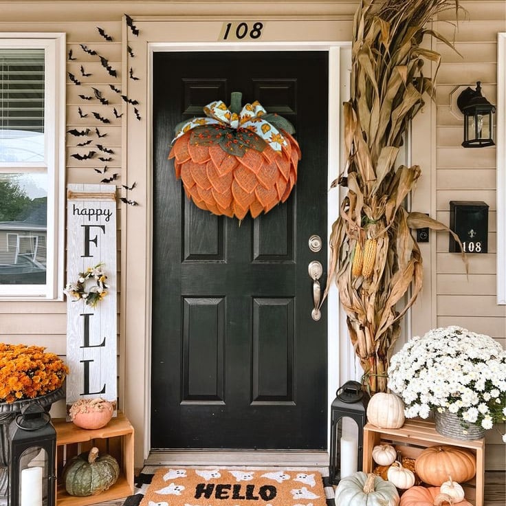 Handmade Farmhouse Pumpkin Wreath