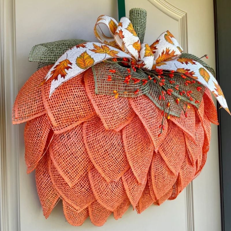 Handmade Farmhouse Pumpkin Wreath