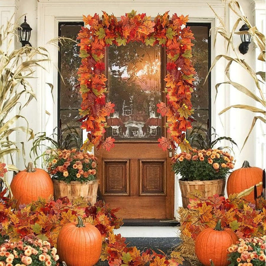 Fall Wreath with Maple Leaves