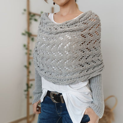 Knitted Cable Wrap, Shrugs For Women, Knitted Wrap