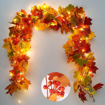 Fall Wreath with Maple Leaves