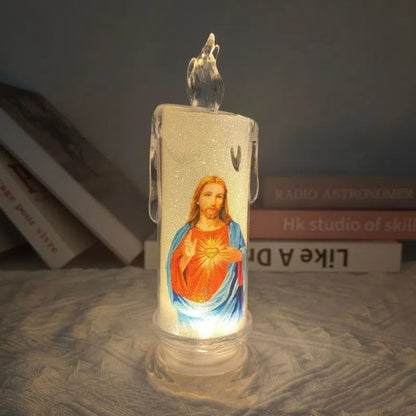 🕯️🕯️LED Prayer Flameless Candles, Jesus Saints Religious Decoration