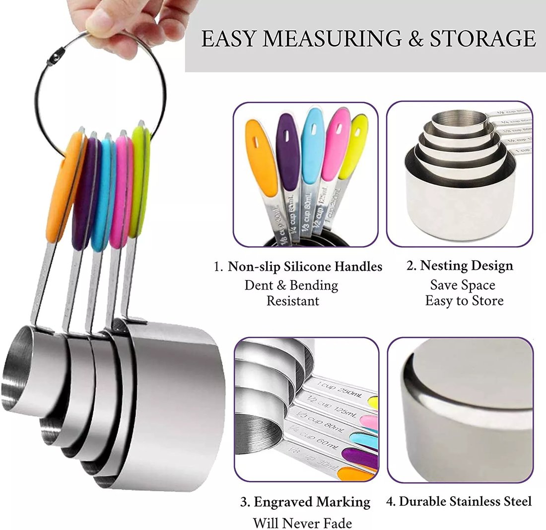 Stainless Steel Magnetic Measuring Spoons Set