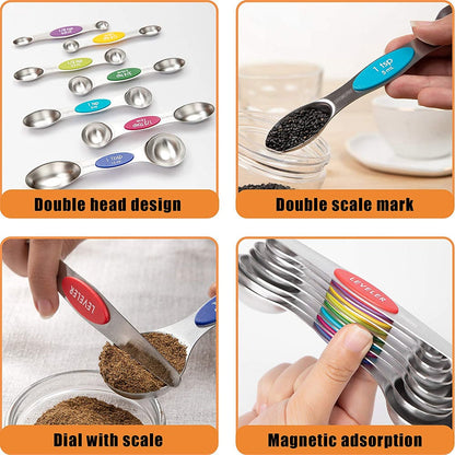 Stainless Steel Magnetic Measuring Spoons Set