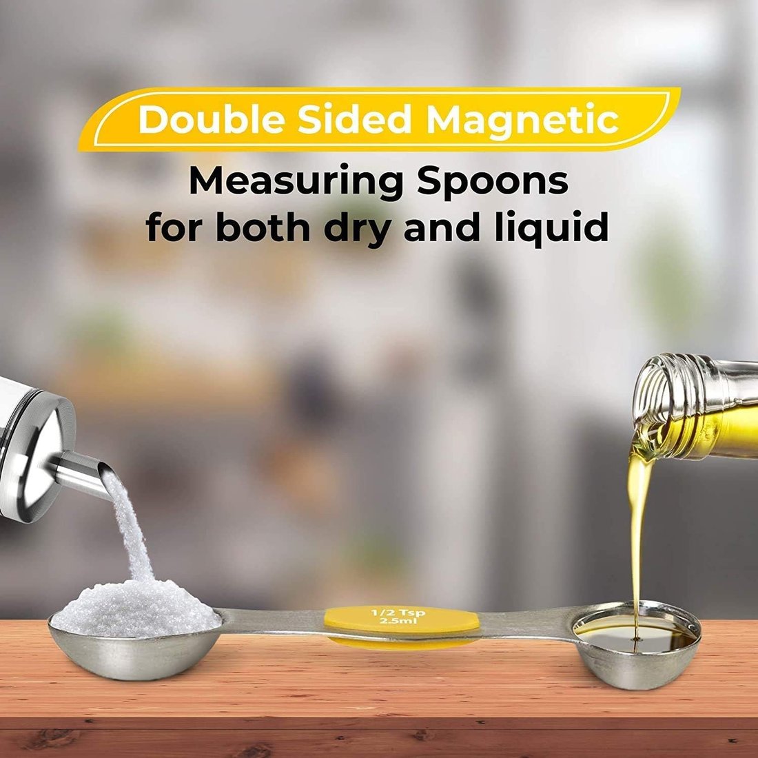 Stainless Steel Magnetic Measuring Spoons Set