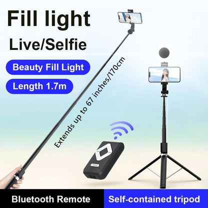 2024 Upgraded 67" Phone Extendable Tripod Wireless Bluetooth Selfie Stick