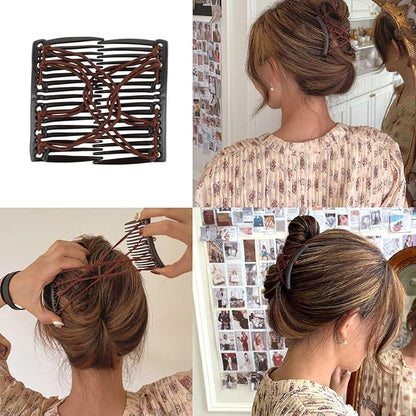 Stretch Double Comb Adjustable Elastic Hair Clip