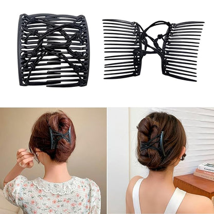 Stretch Double Comb Adjustable Elastic Hair Clip