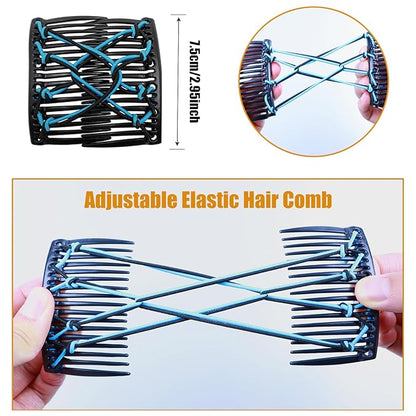 Stretch Double Comb Adjustable Elastic Hair Clip