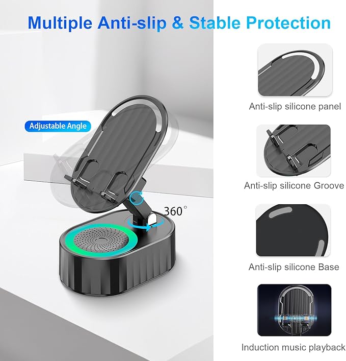 5In1 Wireless Induction Audio Bluetooth Speaker Phone Holder