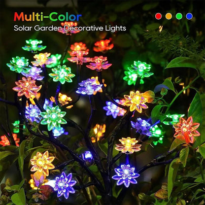 Outdoor Waterproof Cherry Blossom Multicolor Solar Garden Lights