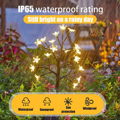 Outdoor Waterproof Cherry Blossom Multicolor Solar Garden Lights