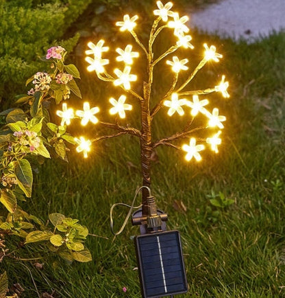 Outdoor Waterproof Cherry Blossom Multicolor Solar Garden Lights