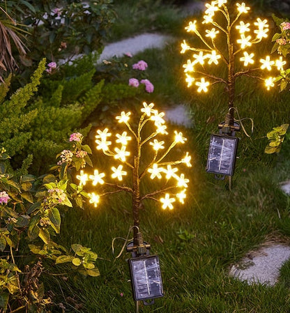 Outdoor Waterproof Cherry Blossom Multicolor Solar Garden Lights