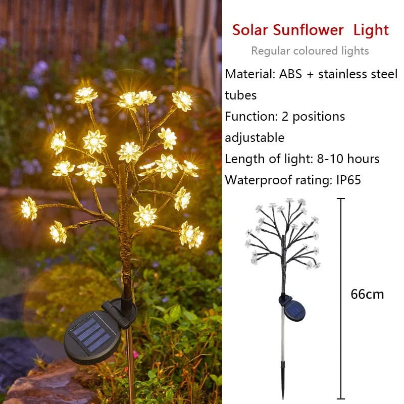 Outdoor Waterproof Cherry Blossom Multicolor Solar Garden Lights