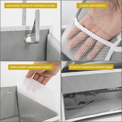 The Door Storage Organizer with 5 Pockets 10 Mesh Pockets