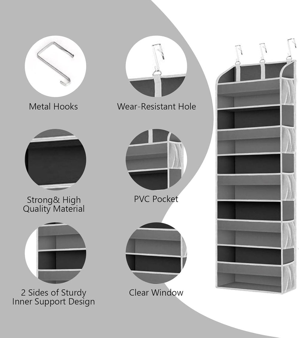 The Door Storage Organizer with 5 Pockets 10 Mesh Pockets