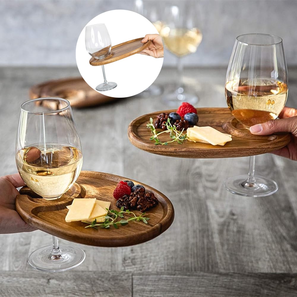 Wine Appetizer Plates with Glass Holder