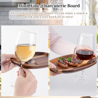 Wine Appetizer Plates with Glass Holder