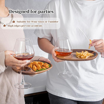 Wine Appetizer Plates with Glass Holder