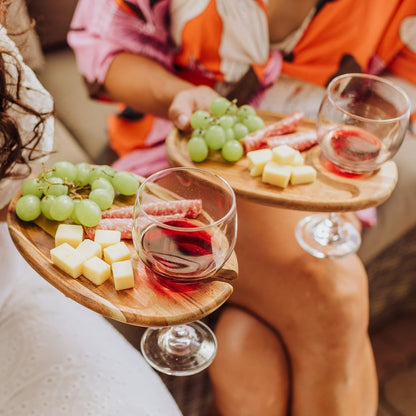 Wine Appetizer Plates with Glass Holder