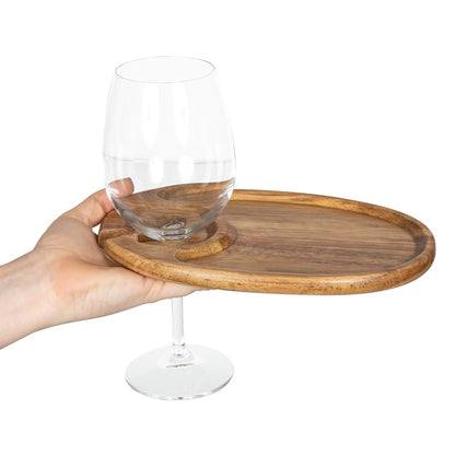 Wine Appetizer Plates with Glass Holder