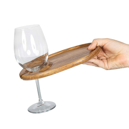 Wine Appetizer Plates with Glass Holder