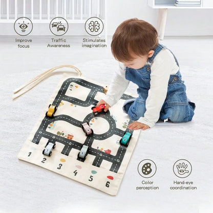 Portable Montessori Traffic Map Game for Kids