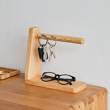 Key Holder with Brass Hooks | Handmade, Black Walnut Wood