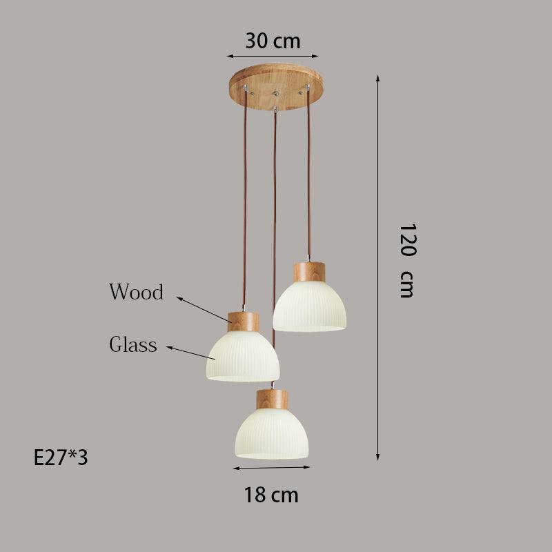 Minimalistic Japanese Pendant Light | Wood & Glass