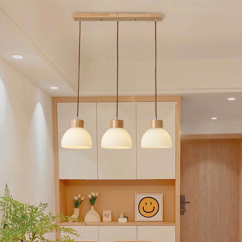 Minimalistic Japanese Pendant Light | Wood & Glass