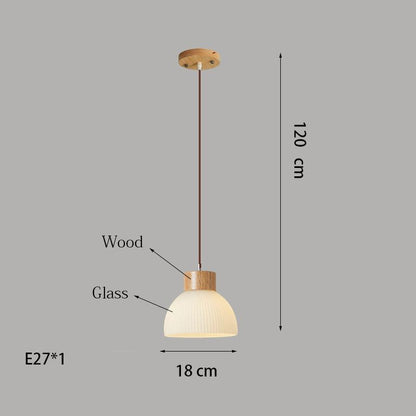 Minimalistic Japanese Pendant Light | Wood & Glass