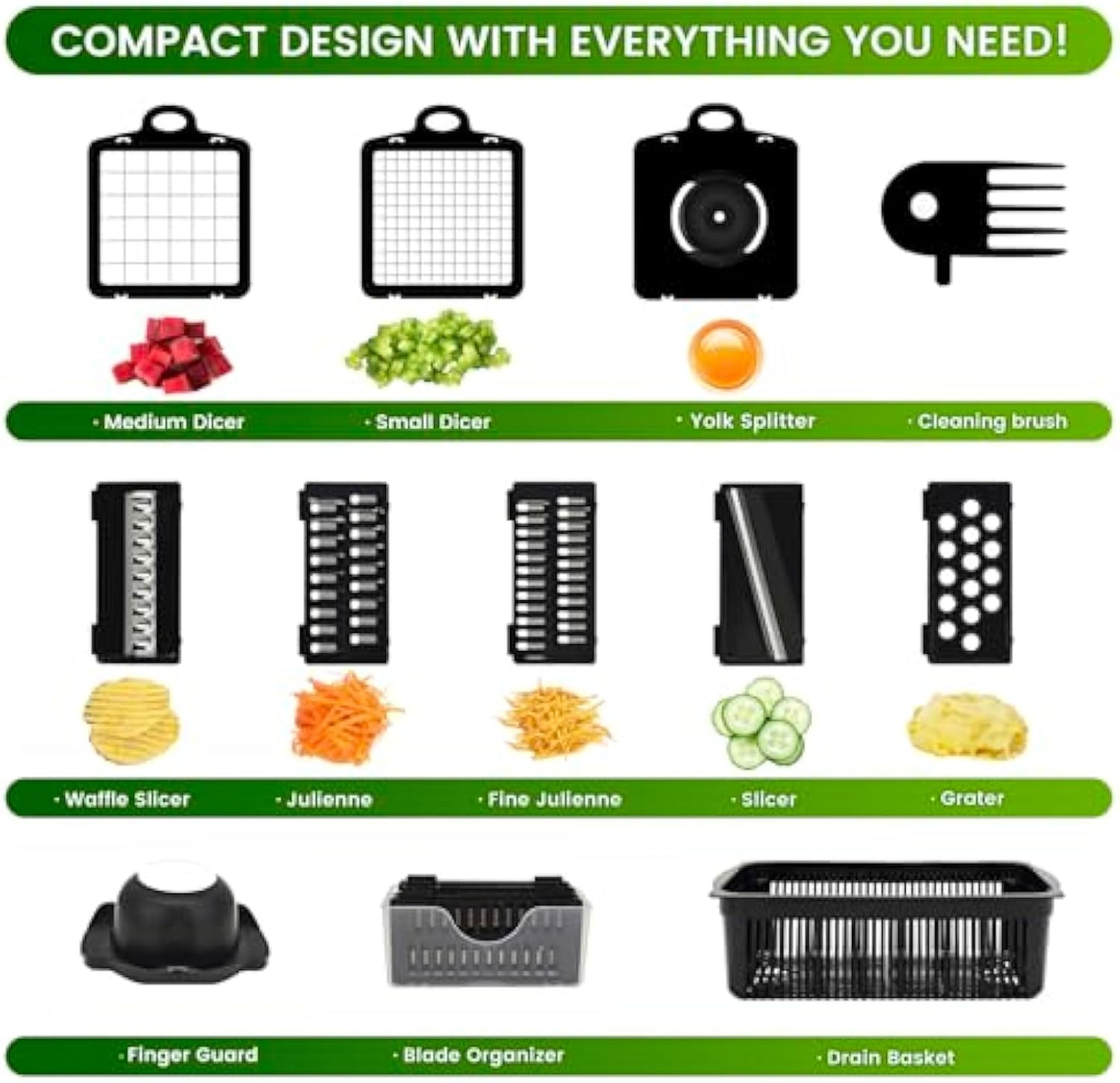 12-in-1 Food Chopper With Container